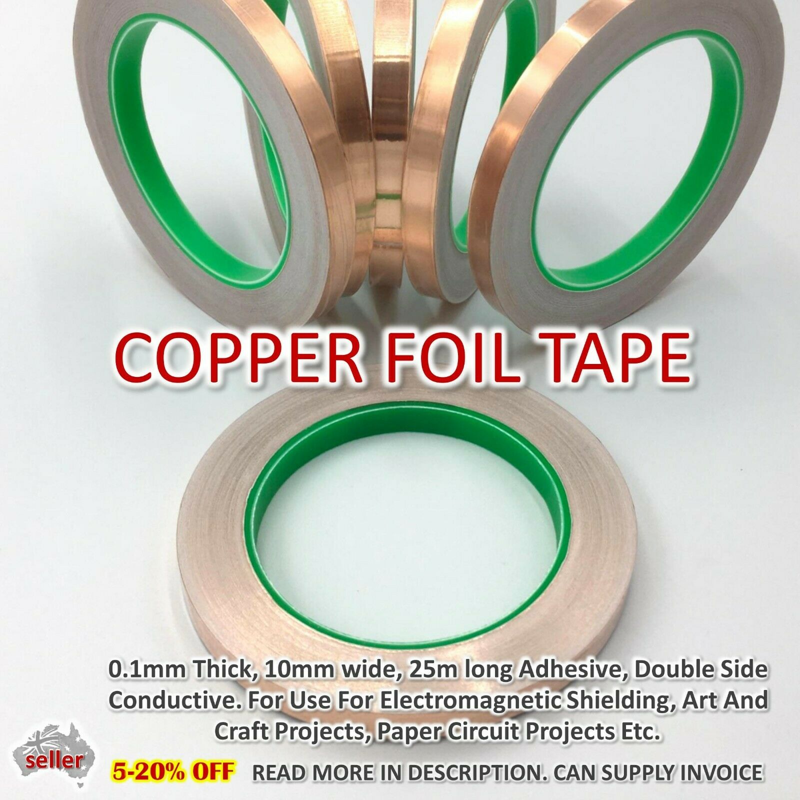Adhesive Copper Foil Tape Single-sided Conductive - For Emi Shielding,  Paper Circuits, Slug Repellent, Crafts, Electrical Repairs